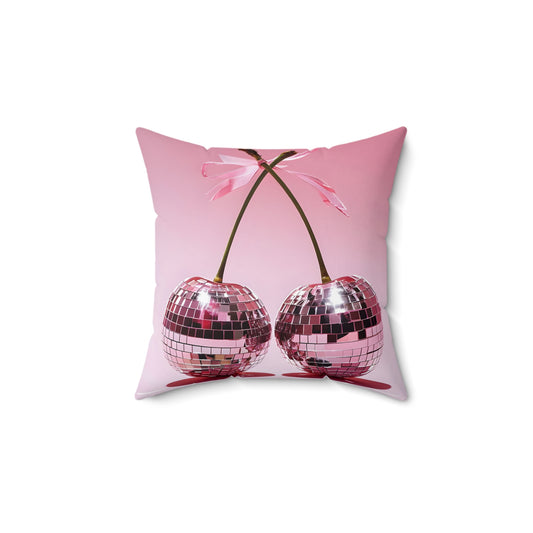 Cherry Spun Polyester Square Pillow