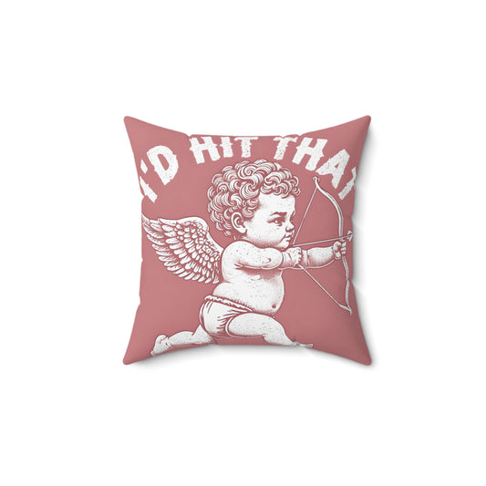 Funny Cupid Spun Polyester Square Pillow